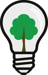 Renewable Green Energy Lightbulb Eco Friendly Vector Icon
