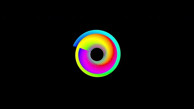 Colourful spiral spinning wheel loading activity indicator overlay