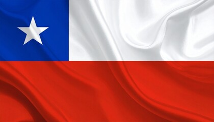 Chilean flag with white and red horizontal bands and blue square with white star in top left.