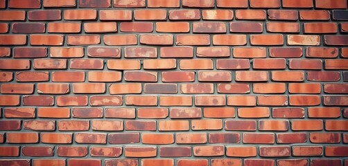 Rough, textured brick wall, varying shades of red and brown,   bricks,  aged