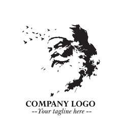 Santa Claus Logo Symbol in Black on White Background for Classic Holiday Branding and Design ArtPlus