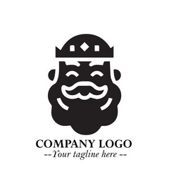 Santa Claus Logo Symbol in Black on White Background for Classic Holiday Branding and Design ArtPlus