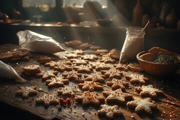 Homemade Christmas Cookies, Freshly Sprinkled