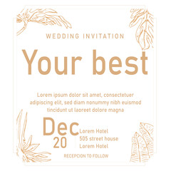 Wedding invitation wihth natural template