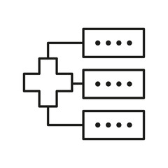 Medical Website Icon plus Style. User under cloud icon set for websites, apps, design, business concept, cloud computing, digital user symbol