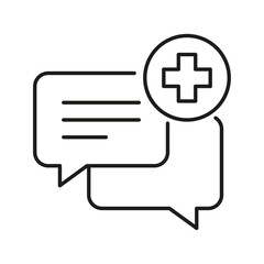 Editable health consultation vector icon. Part of a big icon set family. Perfect for web and app interfaces. Medical chat icon with plus symbol and speech bubbles. Medical chat healthcare icon vector 