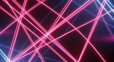 A vibrant, abstract neon light installation with a futuristic, geometric design.