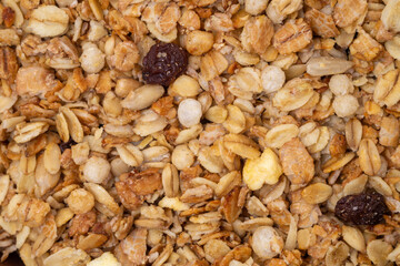 Granola as a texture, pattern, wallpaper