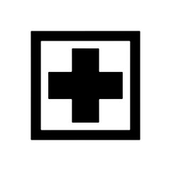 Obraz premium Bold medical cross symbol for healthcare services, emergency aid and hospital signage