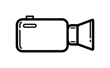 Sleek camcorder icon for modern video projects, capturing memories and moments beautifully