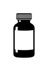 Pill bottle icon for healthcare, medicine, and wellness in clean modern design