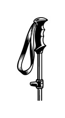 Trekking pole illustration for outdoor adventure, hiking, and exploration equipment