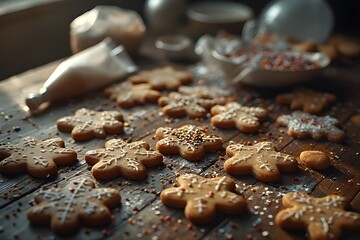 Gingerbread Stars Awaiting Icing