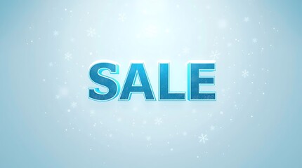 sale text on icy blue and white background