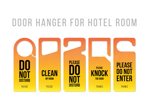Hotel Door Hanger Sign Template Set