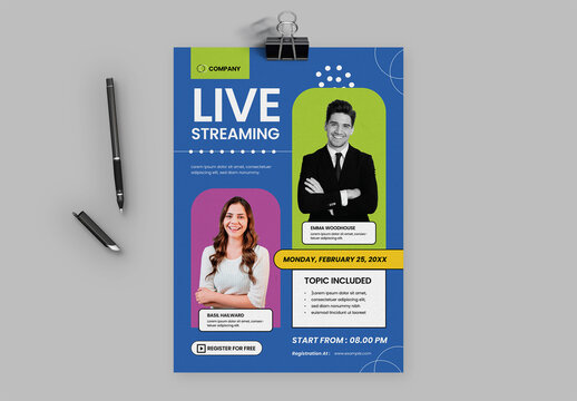 Live Streaming Event Flyer Template