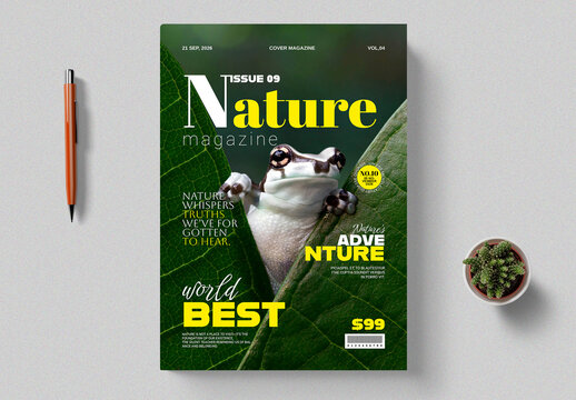 Nature Cover Magazine Template Layout