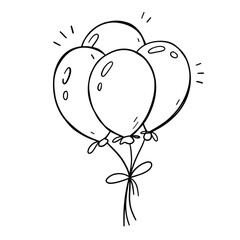 Balloon hand drawn doodle. Vector illustration