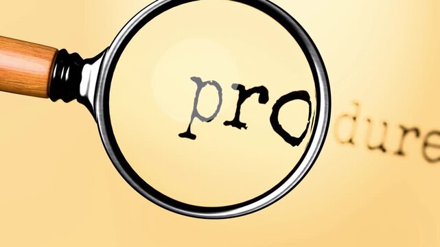 Procedures under close examination. Focusing on Procedures, analyzing it, taking a closer look. Concentrating on Procedures, reviewing it, searching for answers