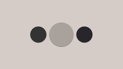 Dark Gray Black Circle Color Palette on Beige Background