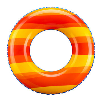 Summer Float Ring: A vibrant, striped float ring, radiating summer cheer, perfect for leisurely floating in a pool or at the beach.