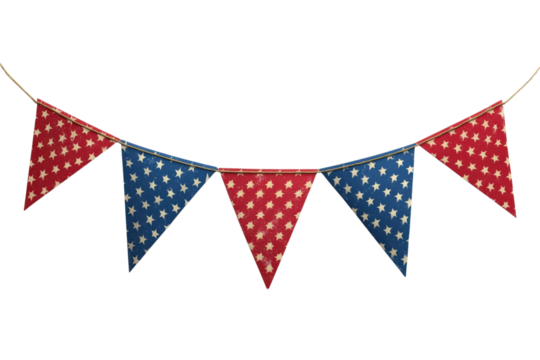 Patriotic Bunting Banner Stars Stripes USA Celebration Flag Decoration 4th of July Party Decor - Powered by Adobe