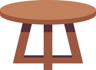 Stylized wooden round stool or table with four legs design