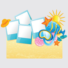 summer holidays elements vectors