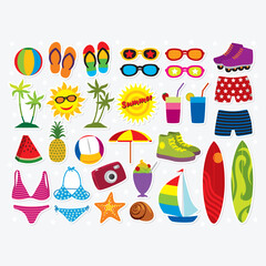 summer holidays elements vectors