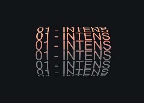 Abstract Rotating Kinetik Typography Motion Graphic Loop Showing Repeating "INTENSE" Text Against Black Background