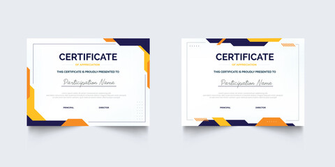 Set of geometric business Certificate of appreciation template frame border premium design. Certificate of Appreciation for business and education premium design.