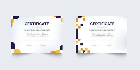 Set of geometric business Certificate of appreciation template frame border premium design. Certificate of Appreciation for business and education premium design.