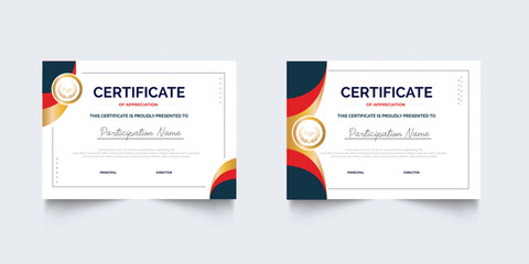 Set of geometric business Certificate of appreciation template frame border premium design. Certificate of Appreciation for business and education premium design.