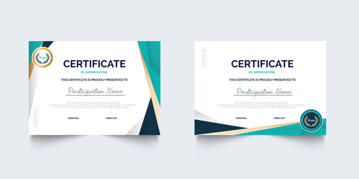 Set of geometric business Certificate of appreciation template frame border premium design. Certificate of Appreciation for business and education premium design.