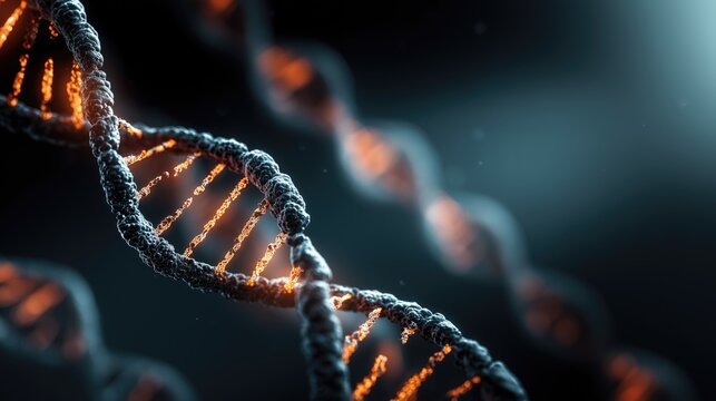 Innovation and Growth in Biotechnology, a glowing DNA double helix symbolizing medical research breakthroughs