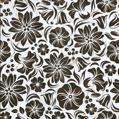 Elegant Floral Carved Pattern on Polished Marble Surface