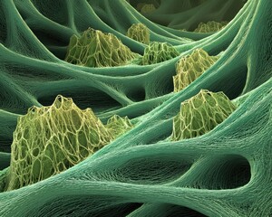 Detailed Microscopic View Of Biological Tissue Structure
