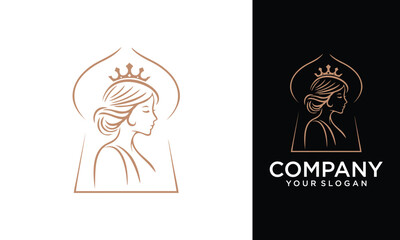 Silhouette of Queen isolated on white background