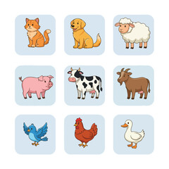 Obraz premium Animal Icon Set vector Illustration