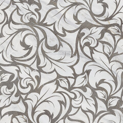 Elegant Floral Carved Pattern on Polished Marble Surface