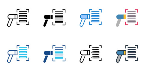 Barcode scanning icon set multiple style vector collection 
