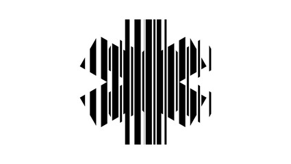 striped medical star, black isolated silhouette