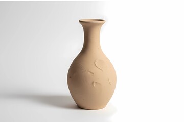 Handcrafted Ceramic Vase on Clean White Background