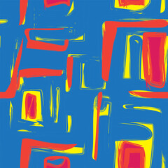 Colourful Abstract Brush Strokes Seamless Pattern Design