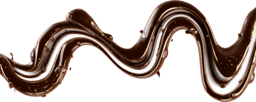 Chocolate swirl cream dessert sweet splash abstract fluid glossy brown white