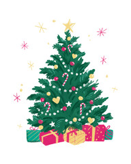 christmas tree with gifts