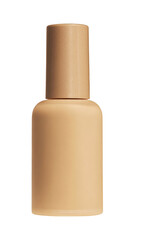 beige foundation bottle isolated on white background.