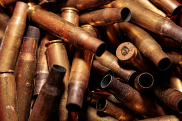 a lot of cartridges from a machine gun