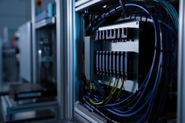 Compact automated control cabinet with rugged connectors and PCB modules