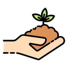 Hand Holding Seedling